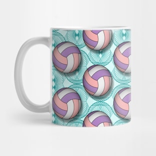 Volleyball Pattern On Geometric Background Mug